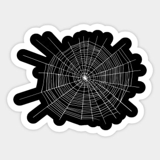 Spider Web, Expansive and Rugged, White on Black Sticker